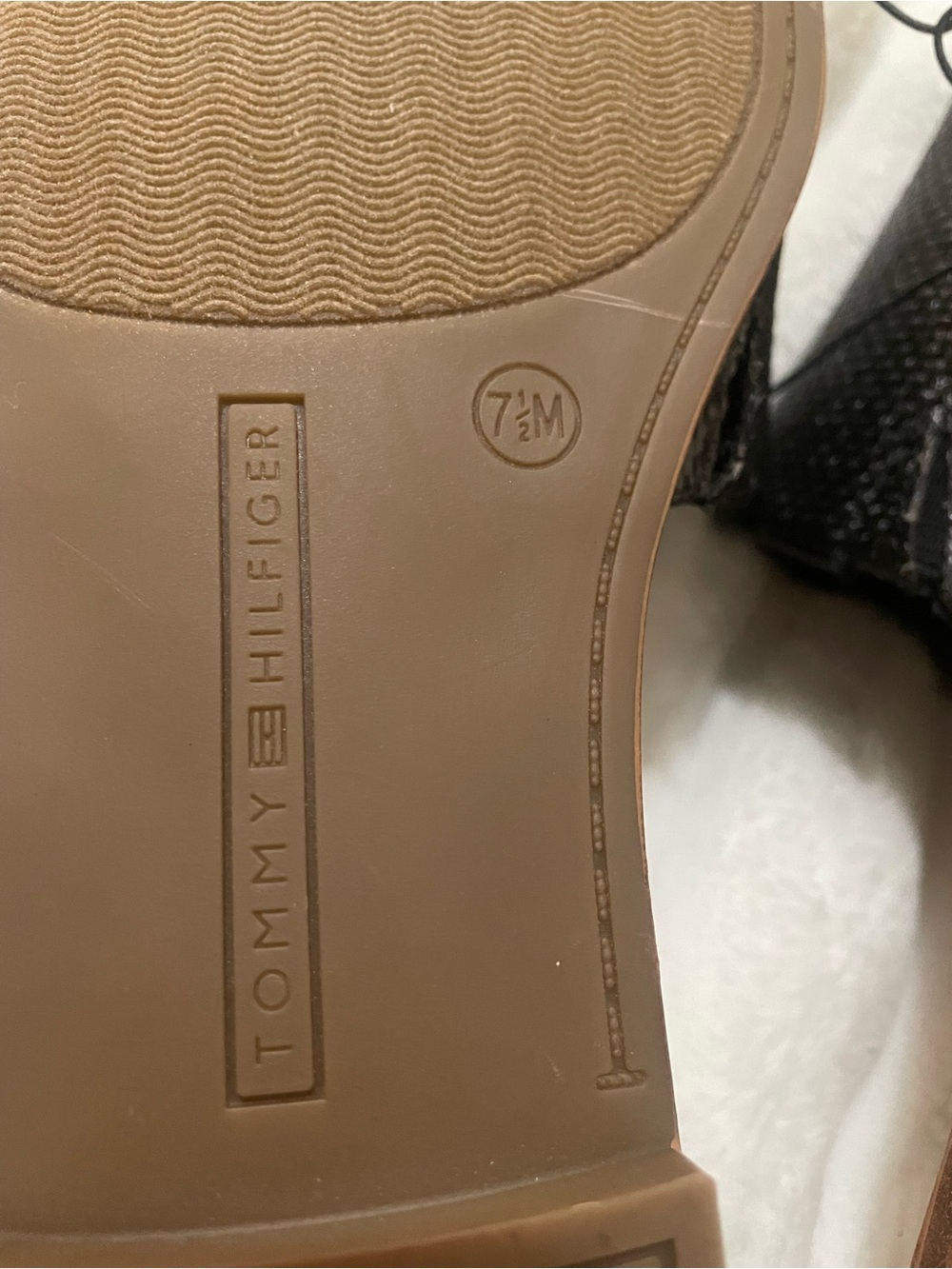 Tommy Hilfiger Black Textured Slide Sandals with Gold Logo Medallions - Picture 7 of 9